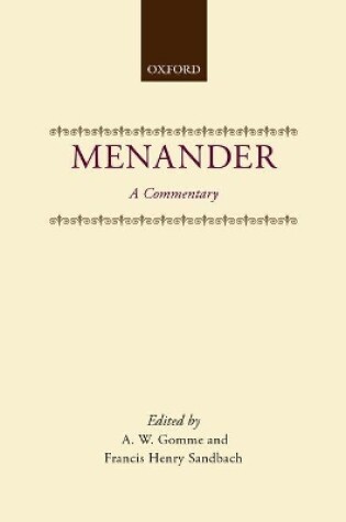 Cover of Menander: A Commentary