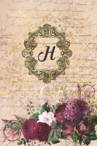 Cover of Simply Dots Dot Journal Notebook - Gilded Romance - Personalized Monogram Letter H