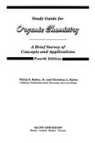 Cover of Organic Chemistry S/G