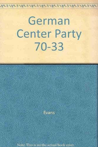 Book cover for German Center Party 70-33