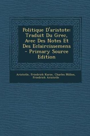 Cover of Politique D'Aristote