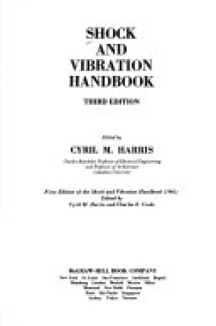 Cover of Shock and Vibration Handbook