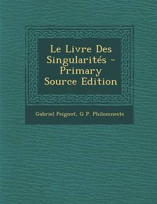 Book cover for Le Livre Des Singularites