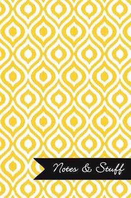 Book cover for Notes & Stuff - Sunflower Yellow Lined Notebook in Ikat Pattern