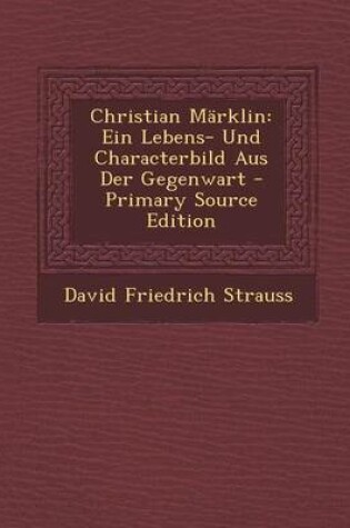 Cover of Christian Marklin
