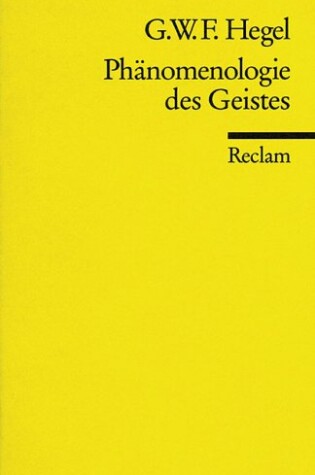 Cover of Phanomenologie Des Geistes