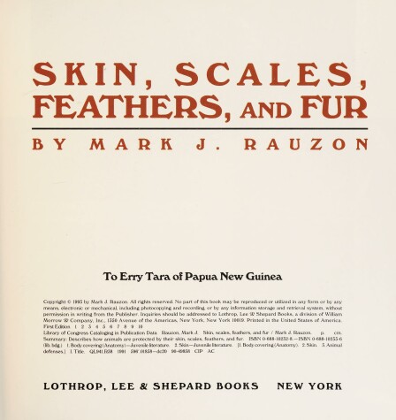 Book cover for Skin, Scales, Feathers, and Fur