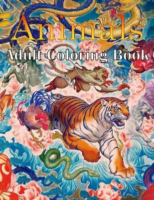 Book cover for Animals Adult Coloring Book