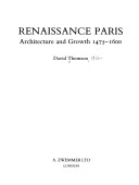 Book cover for Renaissance Paris