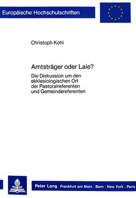 Cover of Amtstraeger Oder Laie?