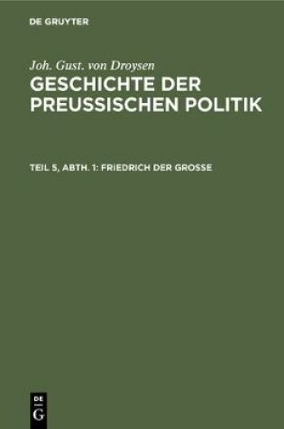 Cover of Friedrich Der Grosse