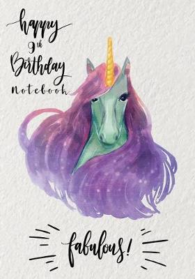 Book cover for Happy 9th Birthday Notebook