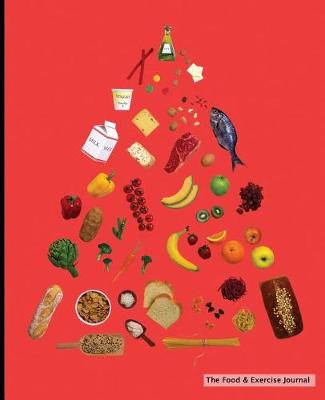 Book cover for The Food & Exercise Journal - Food Pyramid Design (Red)