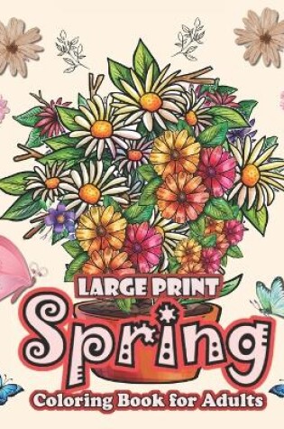Cover of large print spring adult coloring book