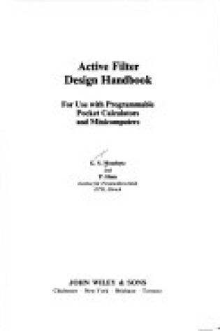 Cover of Active Filter Design Handbook