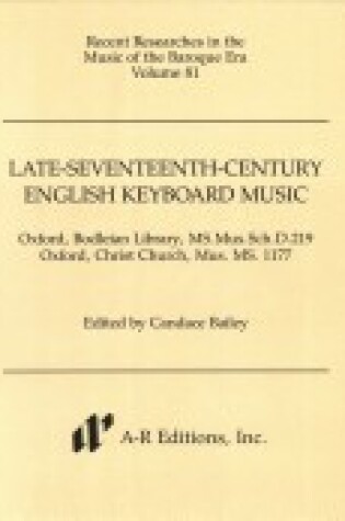 Cover of Late-Seventeenth-Century English Keyboard Music