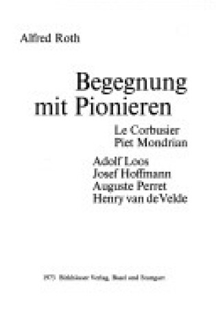 Cover of Begegnung Mit Pionieren