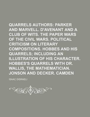 Book cover for Parker and Marvell. D'Avenant and a Club of Wits. the Paper Wars of the Civil Wars. Political Criticism on Literary Compositions. Hobbes and His Quarr