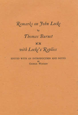 Book cover for Remarks on John Locke