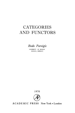 Book cover for Categories and Functors