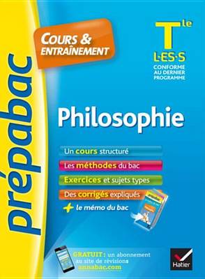 Book cover for Philosophie Tle L, Es, S - Prepabac Cours & Entrainement