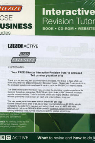 Cover of GCSE Business Studies Bitesize IRT Gratis Book and Letter