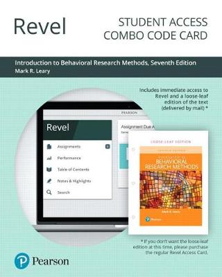 Book cover for Revel for Introduction to Behavioral Research Methods -- Combo Access Card