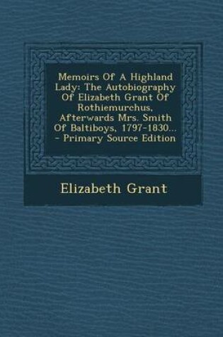 Cover of Memoirs of a Highland Lady