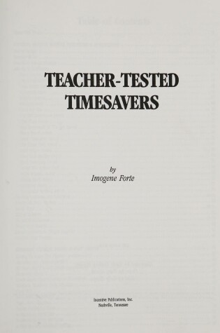 Cover of Teacher-Tested Timesavers