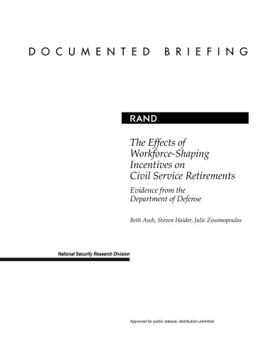 Book cover for The Effects of Workforce-shaping Incentives on Civil Service Retirements