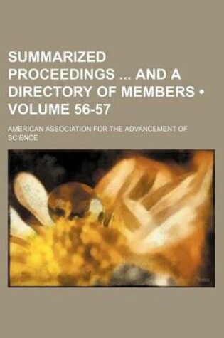 Cover of Summarized Proceedings and a Directory of Members (Volume 56-57)