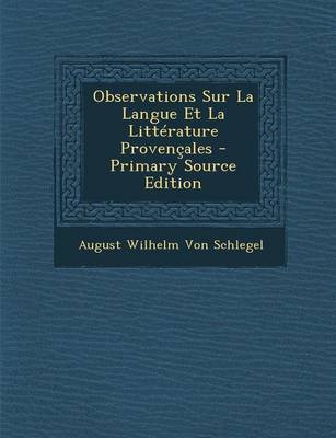 Book cover for Observations Sur La Langue Et La Litterature Provencales