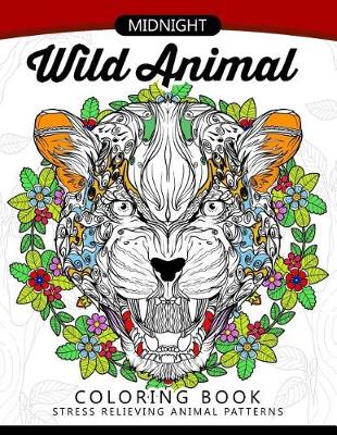 Book cover for Midnight Wild Animal Coloring Book