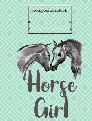 Book cover for Horse Girl Composition Book - Graph Paper, 5x5 Grid
