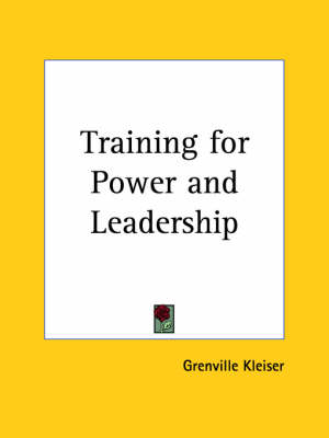 Book cover for Training for Power and Leadership (1923)