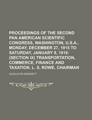 Book cover for Proceedings of the Second Pan American Scientific Congress, Washington, U.S.A., Monday, December 27, 1915 to Saturday, January 8, 1916