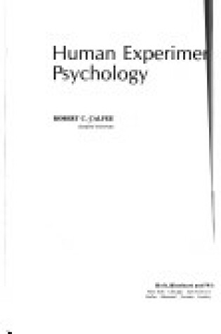 Cover of Human Experimental Psychology