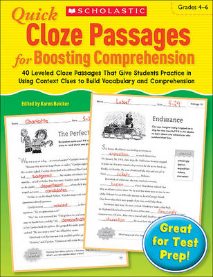 Book cover for Quick Cloze Passages for Boosting Comprehension: Grades 4-6