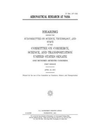 Cover of Aeronautical research at NASA