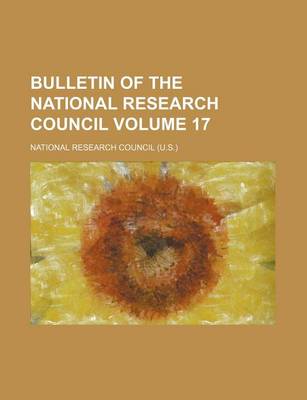 Book cover for Bulletin of the National Research Council Volume 17