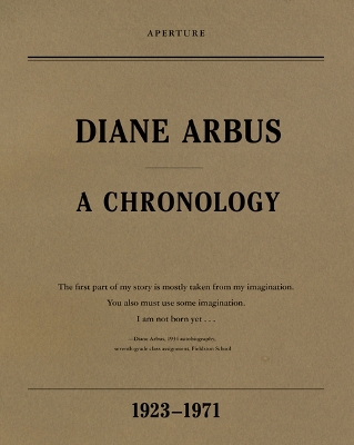 Book cover for Diane Arbus: A Chronology