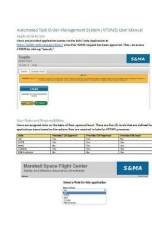 Cover of Automated Task Order Management System (Atoms) User Manual