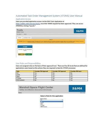 Book cover for Automated Task Order Management System (Atoms) User Manual