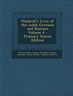 Book cover for Plutarch's Lives of the Noble Grecians and Romans Volume 4 - Primary Source Edition