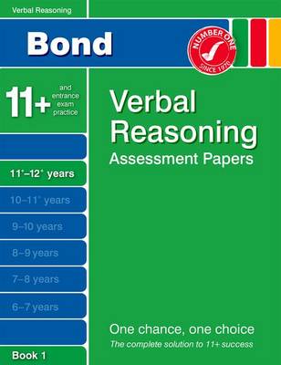 Book cover for Bond Verbal Reasoning Assessment Papers 11+-12+ Years Book 1