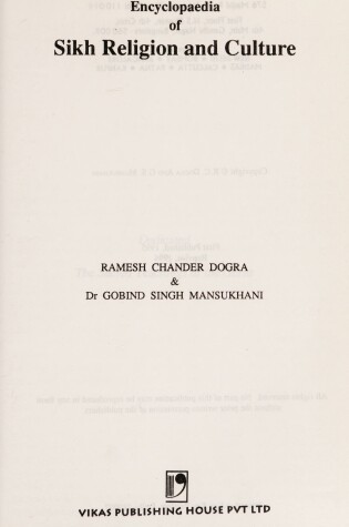Cover of Encyclopedia of Sikh Religion and Culture