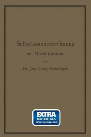 Cover of Selbstkostenberechnung Im Maschinenbau