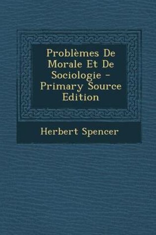 Cover of Problemes de Morale Et de Sociologie