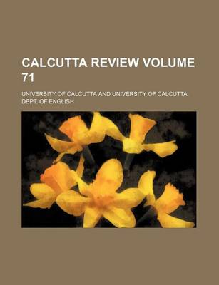 Book cover for Calcutta Review Volume 71