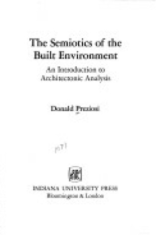 Cover of Semiotics of Built Environment